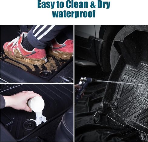 سجادات أرضية مطاطية TPE مناسبة لجميع الأحوال الجوية متوافقة مع 2013 2014 2015 2016 2017 2018 Lexus ES350 ES300H، مجموعة بطانات سجاد السيارة الكاملة الملائمة حسب الطلب (أسود) in Kuwait