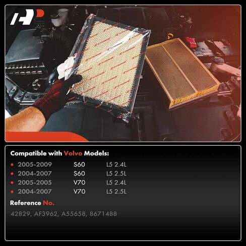 A-Premium Engine Air Filter Compatible with Volvo S60 2004-2009, V70 2004-2007, 2.4L 2.5L, Replace# AF3962, 8671488 in Saudi Arabia