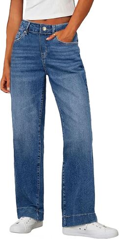 Womens Straight Wide Leg Jeans High Waisted Stretchy Baggy Denim Pants Trendy 2026 Outfits. in Kuwait