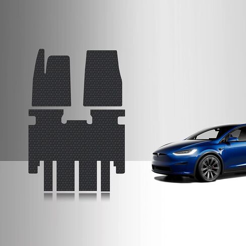 TOUGHPRO Floor Mats Accessories for Tesla Model X (5 Seater) All Weather Heavy Duty (Made in USA) Black Rubber 2016 2017 2018 2019 July 2020 (Complete Set) in Kuwait