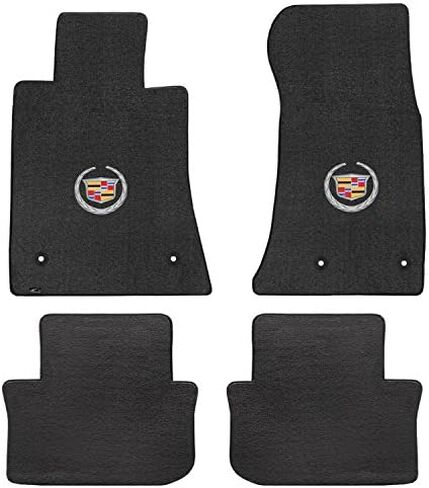 Fits 2013-2016 Cadillac ATS Black Velourtex Front and Rear Floor Mats Crest Wreath Logo in Kuwait
