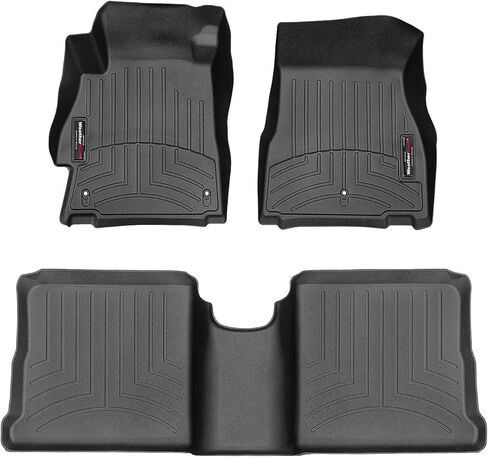 WeatherTech Custom Fit FloorLiners for Nissan Versa - 1st & 2nd Row (441582-1-2), Black in Saudi Arabia