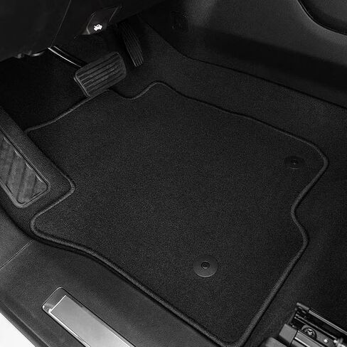 IKON MOTORSPORTS, Floor Mats Compatible with 2021-2023 Chevrolet Suburban Tahoe GMC Yukon, Black Nylon Front & Second Row Carpet Liners 4PCS in Kuwait