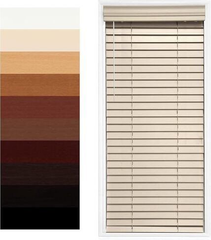 TailorView Customizable Wood Horizontal Cordless Window Blinds - 2 Inch Slats - Golden Oak, Outside or Inside Mount. in Saudi Arabia
