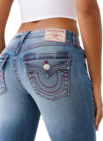 True Religion Billie Mid Rise Straight Womens Denim Jeans | Signature Horseshoe Back Flap Pockets in Saudi Arabia