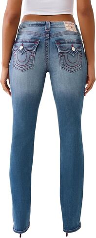 True Religion Billie Mid Rise Straight Womens Denim Jeans | Signature Horseshoe Back Flap Pockets in Saudi Arabia