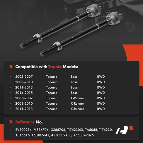 A-Premium 2 x Front Inner Tie Rod Ends, Compatible with Toyota Tacoma 2005-2015, RWD in Saudi Arabia