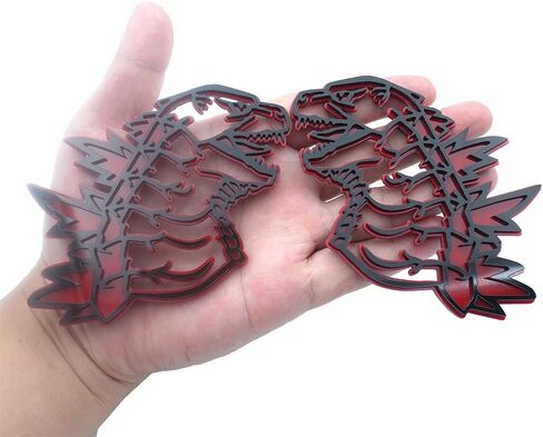 2Pc Godzilla Red Eye Badge 3D Emblem’s Custom Sticker Nameplate Replacement for Universal Car Body Motorcycle SUV Door Window Decoration (Redline) in Saudi Arabia