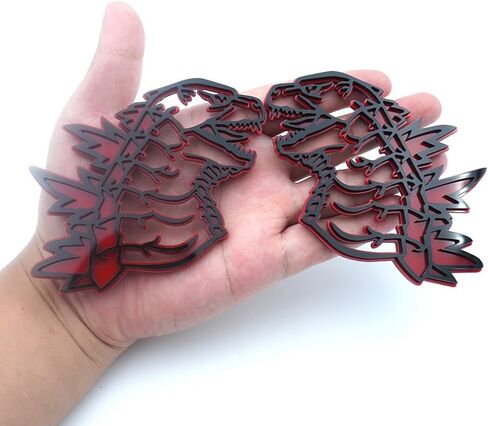 2Pc Godzilla Red Eye Badge 3D Emblem’s Custom Sticker Nameplate Replacement for Universal Car Body Motorcycle SUV Door Window Decoration (Redline) in Saudi Arabia