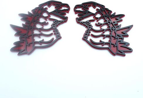 2Pc Godzilla Red Eye Badge 3D Emblem’s Custom Sticker Nameplate Replacement for Universal Car Body Motorcycle SUV Door Window Decoration (Redline) in Saudi Arabia