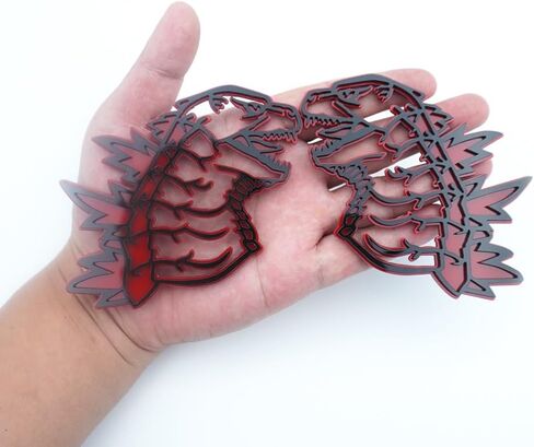 2Pc Godzilla Red Eye Badge 3D Emblem’s Custom Sticker Nameplate Replacement for Universal Car Body Motorcycle SUV Door Window Decoration (Redline) in Saudi Arabia