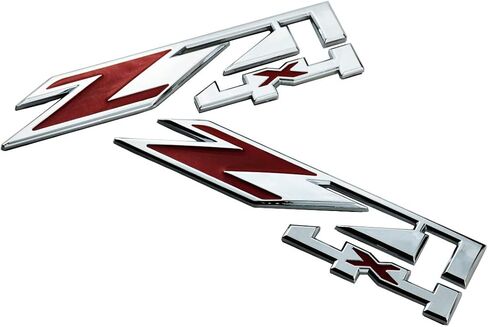 2X Z71 4x4 شارات شعارات متوافقة مع سيلفرادو سييرا تاهو (كروم أحمر) in Kuwait