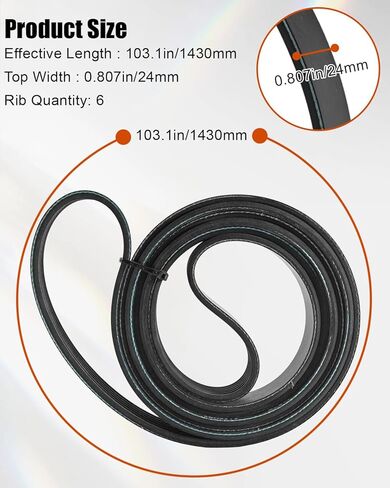 Engine Serpentine Drive Belt Kit Replace 6PK2613 Fit for Ford Expedition F150 Windstar Buick Century Electra Riviera Chevrolet C3500HD Malibu Replace K061031 F78Z8620BA, EPDM Rubber V-Ribbed Belts in Saudi Arabia