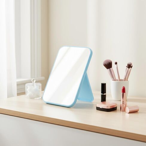 12 قطعة من مرايا مكياج سطح المكتب، مرآة مكتب مكياج صغيرة قابلة للطي مقاس 8 بوصات مع حامل، قابلة للتعديل 90 درجة، طاولة زينة للسفر لحفلات السبا، والبنات، والنساء، والجمال، 4 ألوان in Kuwait