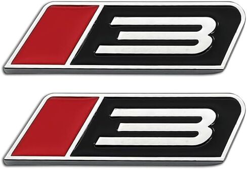 2Pcs Chrome 3D Metal Stage 3 Logo Car Trunk Roush Emblem Turbo GT Badge Sticker Decal (Silver&Red&Black) in Saudi Arabia