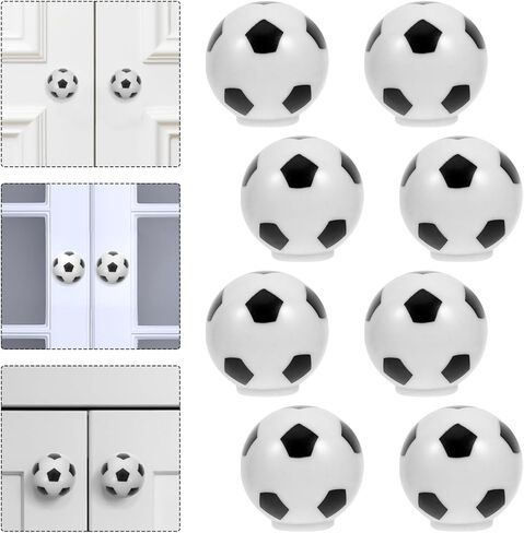 BESTYASH 8pcs Plastic Football Drawer Pulls 33x33mm Cabinet Hardware Decorative Knobs for Bedroom Wardrobe Cupboard Cabinet in Kuwait