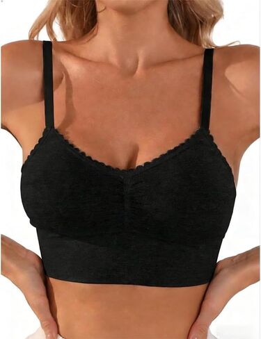 Sexy Lace Yoga Basic Sports Bra for Workout Women Lingerie Black Bralette Brasier Sport Sports Push Up Sports Bra Plus Ruched in Saudi Arabia