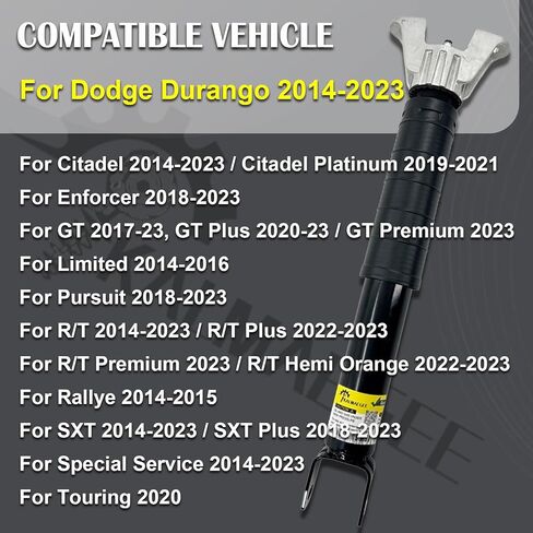 2PCS Rear Suspension Shock Absorbers Struts for Durango 2014-2023 (Only for Upper mount #68311287AA) in Kuwait