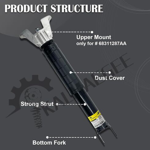 2PCS Rear Suspension Shock Absorbers Struts for Durango 2014-2023 (Only for Upper mount #68311287AA) in Kuwait