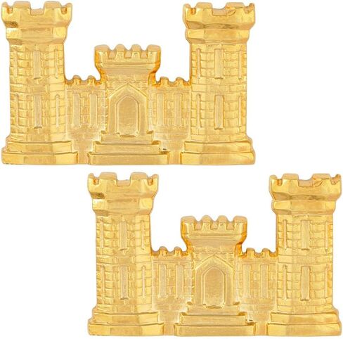 MEDALS OF AMERICA EST. 1976 Army Officer Engineer Collar Insignia Pair in Saudi Arabia