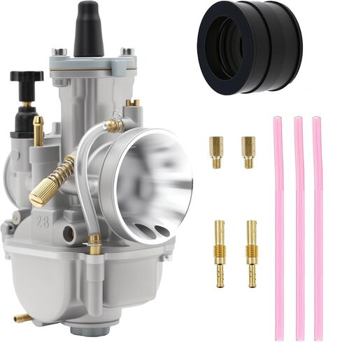 مكربن ​​لـ KX80 KX85 KX100، لـ Yamaha YZ80 YZ85 DT100 SUZUKI RM80 85 CR80 CR85R GY6 PWK 28mm 2 السكتة الدماغية مكربن ​​كارب منزلق مسطح مع إبرة مدخل نفاثة 15003-1617 in Saudi Arabia