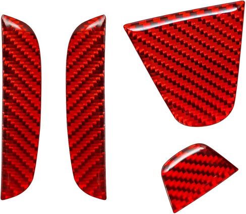 SUNJIKA Compatible with Carbon Fiber Car Trunk Rear Tailgate Emblem Trim Sticker Car Back Badge Decal Accessory for Honda Civic 2016 2017 2018 2019 2020 2021 4PCS (Red) in Saudi Arabia