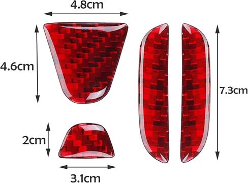 SUNJIKA Compatible with Carbon Fiber Car Trunk Rear Tailgate Emblem Trim Sticker Car Back Badge Decal Accessory for Honda Civic 2016 2017 2018 2019 2020 2021 4PCS (Red) in Saudi Arabia