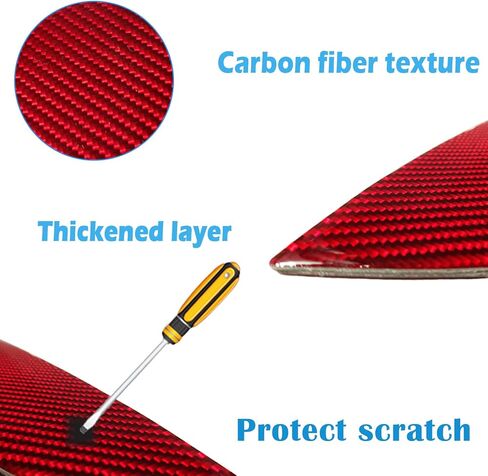 SUNJIKA Compatible with Carbon Fiber Car Trunk Rear Tailgate Emblem Trim Sticker Car Back Badge Decal Accessory for Honda Civic 2016 2017 2018 2019 2020 2021 4PCS (Red) in Saudi Arabia