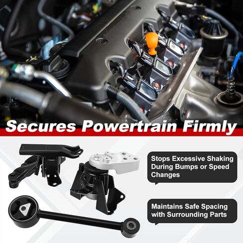 3 PCS Engine Motor Mount and Trans Mount Compatible with Mitsubishi Mirage 2014-2022 Mirage G4 1.2L 2017-2022, Transmission/Right Side Motor and Bone Mount Strud, 1093A146 2910A106 1092A096 2910A317 in Kuwait