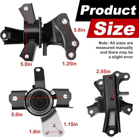 3 PCS Engine Motor Mount and Trans Mount Compatible with Mitsubishi Mirage 2014-2022 Mirage G4 1.2L 2017-2022, Transmission/Right Side Motor and Bone Mount Strud, 1093A146 2910A106 1092A096 2910A317 in Kuwait