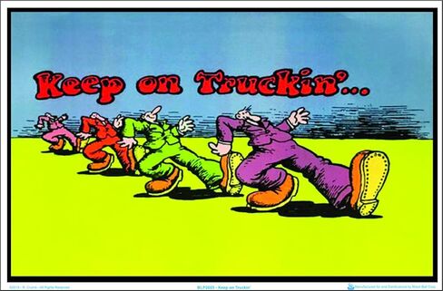ملصقات العقرب تبقى على Truckin (بواسطة R. Crumb) ملصق Blacklight - مادة متجمعة أصلية متفاعلة مع الضوء الأسود - 35 بوصة × 23 بوصة in Kuwait