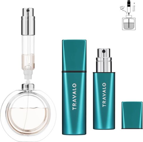 رذاذ عطر ترافالو أوبسكولا ألتيميت بملء سفلي مع بخاخ عالي الدقة - زجاجة سفر مقاومة للتسرب 5 مل، موزع عطر محمول قابل لإعادة الملء لها وله (OBSCURA، أخضر) in Kuwait