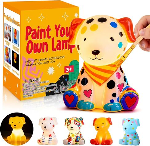 Paint Your Own Dog Lamp Kit - Art & Crafts Painting Kits for Kids, DIY Puppy Crafts Night Light,Art Supplies School Activities,Easter Christmas Birthday Creative Gift for Boys Girls Ages 4 5 6 7 8+ in Kuwait