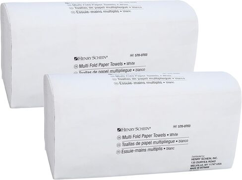 مناشف ورقية متعددة الطي (570-0703) مع جيوب سريعة الامتصاص، 16 عبوة/علبة، 250 منشفة متعددة الطي/عبوة، بيضاء - عبوتين (500 قطعة) in Kuwait