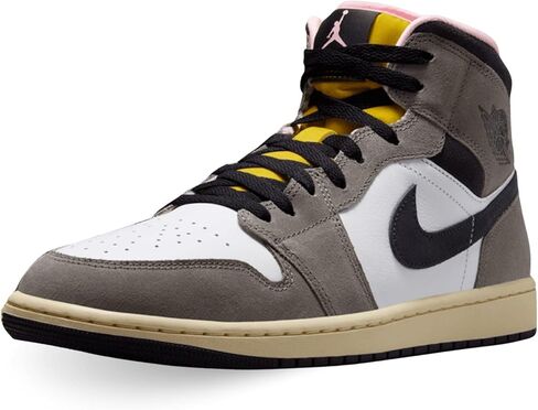 Air Jordan 1 Mid SE Cave Stone Mens Lifestyle Shoes (White/Cave Stone/Dark Sulfur/Oil Grey) Size 13 in Saudi Arabia