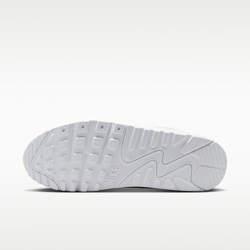 حذاء Nike Air Max 90 Premium للرجال مع لمسات عاكسة للضوء (أبيض/أبيض/فضي معدني) مقاس 11 in Saudi Arabia