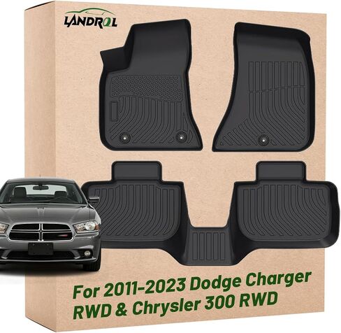 Car Floor Mats Replacement for 2011-2023 Dodge Charger RWD/Chrysler 300 RWD (NOT for AWD) Protection Liners Custom Fit Waterproof Heavy Duty Durable Odorless Carpet All Weather in Kuwait