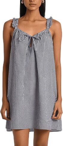 UAURORAO Women Ruffle Sleeve Shift Dress Square Neck Babydoll Tank Short Dress Off The Shoulder Sundress with Pockets in Kuwait