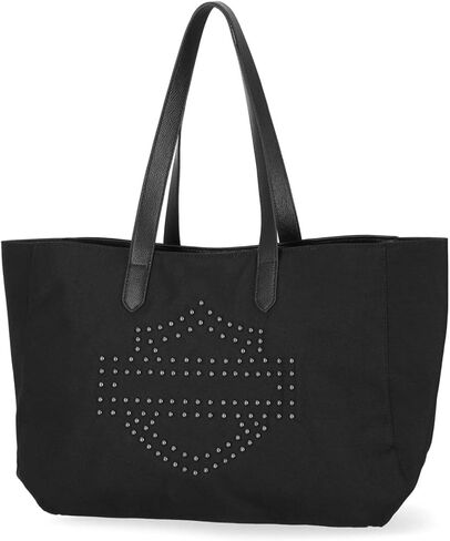 Harley-Davidson Women's Studded Bar & Shield Logo Tote Bag Purse - Black in Saudi Arabia