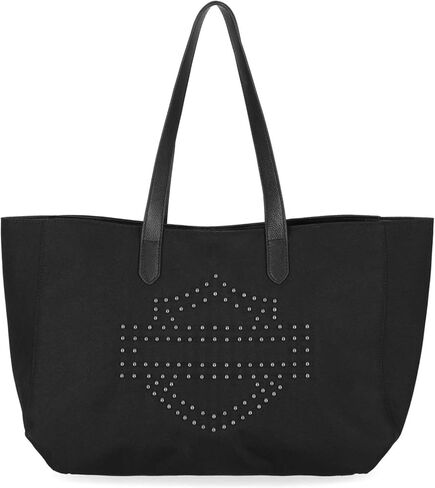 Harley-Davidson Women's Studded Bar & Shield Logo Tote Bag Purse - Black in Saudi Arabia