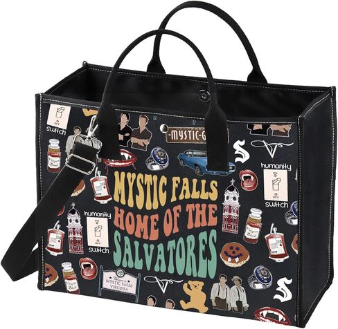 GJTIM Vampire TV Show Inspired Gift Vampire Fandom Gift TV Merchandise Mystic Falls Canvas Canvas Tote Bag in Saudi Arabia