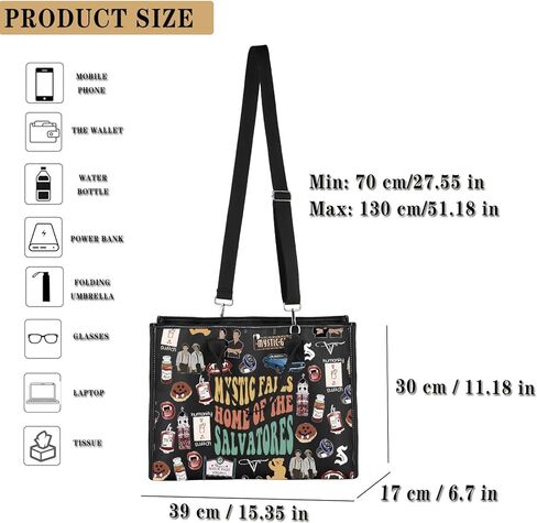 GJTIM Vampire TV Show Inspired Gift Vampire Fandom Gift TV Merchandise Mystic Falls Canvas Canvas Tote Bag in Saudi Arabia