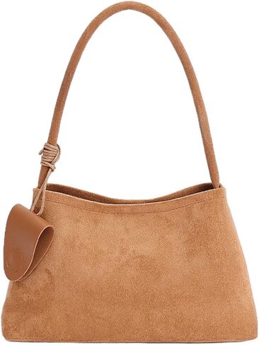 Trendy Faux Suede Top Handle Bag for Women 2025 Large Capacity Hobo Shoulder Bag Minimalist Office Commuter Tote in Kuwait