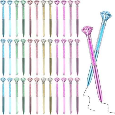 72 Pcs Diamond Pens with Crystal, Pens with Diamonds on Top, Bling Ballpoint Pen Bulk Black Ink 1.0mm Refill for Office Wedding Bridal Shower Birthday Party Gifts (6 Colors) in Kuwait