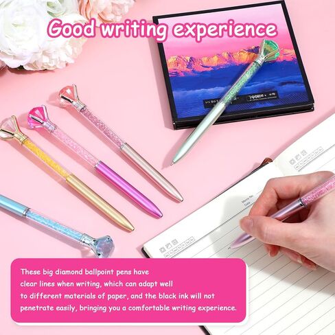 72 Pcs Diamond Pens with Crystal, Pens with Diamonds on Top, Bling Ballpoint Pen Bulk Black Ink 1.0mm Refill for Office Wedding Bridal Shower Birthday Party Gifts (6 Colors) in Kuwait