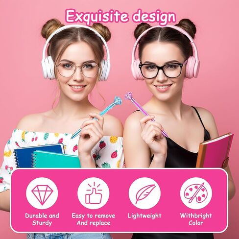 72 Pcs Diamond Pens with Crystal, Pens with Diamonds on Top, Bling Ballpoint Pen Bulk Black Ink 1.0mm Refill for Office Wedding Bridal Shower Birthday Party Gifts (6 Colors) in Kuwait