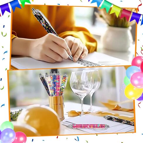 24 قطعة من أقلام عيد الميلاد السعيدة للنساء كهدايا ملونة للكعك، أقلام حبر جاف سوداء مقاس 1.00 مم، أقلام كتابة بالحبر الأسود هدية يومية، لوازم مكافآت مكتبية جمالية in Saudi Arabia