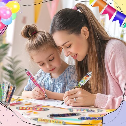 24 قطعة من أقلام عيد الميلاد السعيدة للنساء كهدايا ملونة للكعك، أقلام حبر جاف سوداء مقاس 1.00 مم، أقلام كتابة بالحبر الأسود هدية يومية، لوازم مكافآت مكتبية جمالية in Saudi Arabia