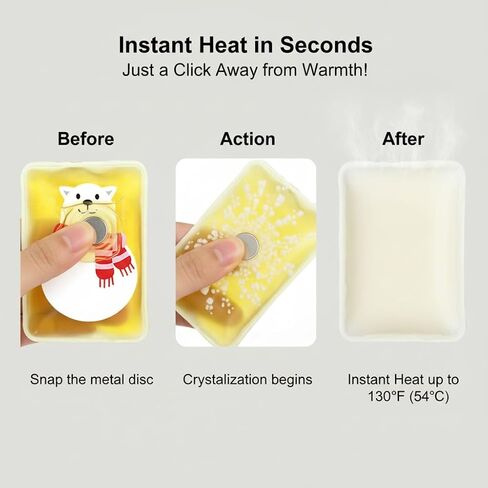 Reusable Snap Heat Pack, Hand Warmers Click, Hand Warmers Boil Click Heat Pocket Hand Warmer, Pouch Gel Hand Warmers for Hiking Skiing Winter Sports in Kuwait