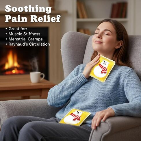 Reusable Snap Heat Pack, Hand Warmers Click, Hand Warmers Boil Click Heat Pocket Hand Warmer, Pouch Gel Hand Warmers for Hiking Skiing Winter Sports in Kuwait